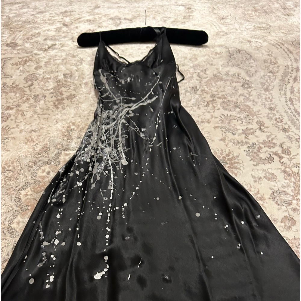 Miss Sixty black satin slip dress